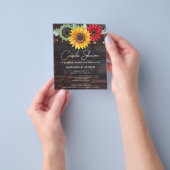 Budget Rustige Sunflower Barn Couples Shower Flyer (Hand)
