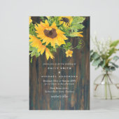 Budget Rustige Sunflower Barn Wedding Invite A9 (Staand voorkant)