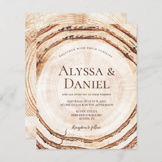 Budget Rustige Wedding Wood - Korting Grain Aangep (Voorkant / Achterkant)