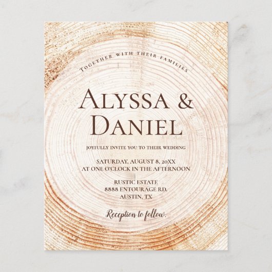 Budget Rustige Wedding Wood - Korting Grain Aangep (Voorkant)