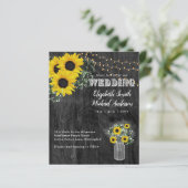 BUDGET Rustige zonnebloem BabysBreath Wedding Invi (Staand voorkant)