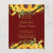 BUDGET Rustige Zonnebloem Gedekte bruiloft Invite (Voorkant)