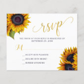 Budget rustige zonnebloembruiloft RSVP-kaart FLYER (Voorkant)