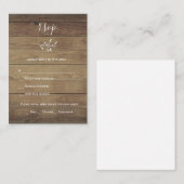 Budget Rustique Boho Wood Response Cartes RSVP (Devant / Derrière)