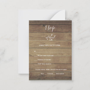 Budget Rustique Boho Wood Response Cartes RSVP