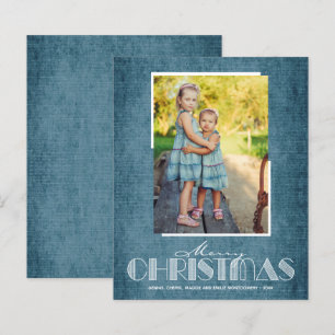 Budget Rustique Denim Joyeux Cartes photos de Noël