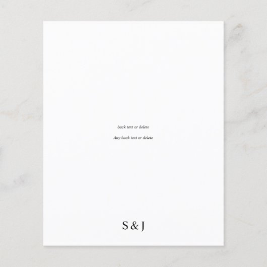 Budget Rustique Neutre Boho Floral Menu (Dos)