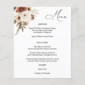 Budget Rustique Neutre Boho Floral Menu (Devant)