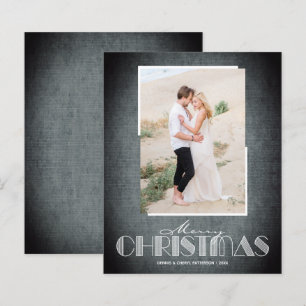 Budget Rustique Noir Joyeux Cartes photos de Noël