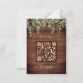 Budget Rustique QR Code Faire-part de mariage de l (Dos)