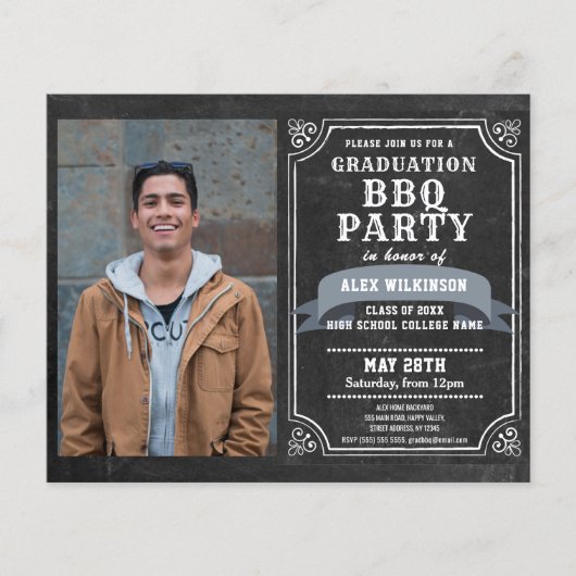 BUDGET Rustisch Afstuderen BBQ 4 Fotouitnodiging (Voorkant)