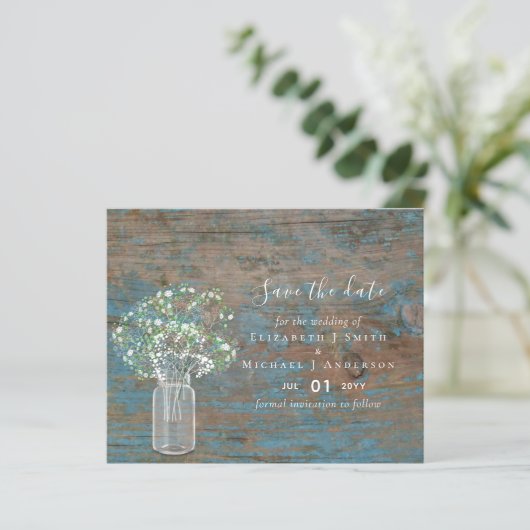 BUDGET Rustisch hout Gypsophila redt de data (Staand voorkant)