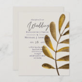 BUDGET Rusty Bronze Feuilles de mariage Invitation (Devant / Derrière)