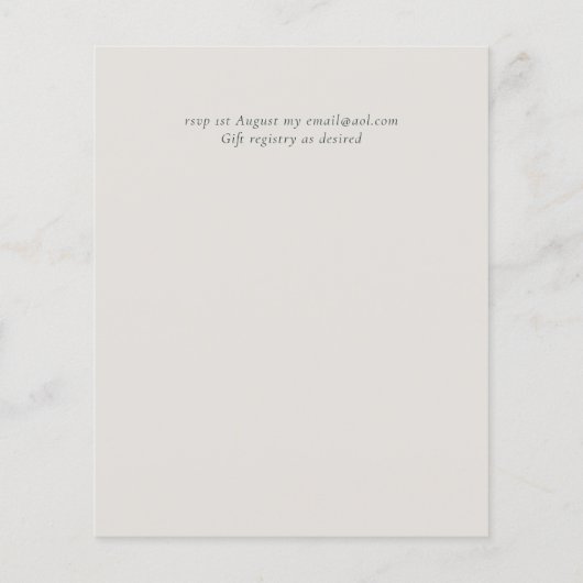 BUDGET Rusty Bronze Feuilles de mariage Invitation (Dos)