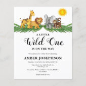 Budget Safari Animals Baby shower Uitnodiging (Voorkant)