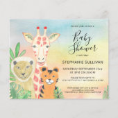 Budget Safari Animals Baby shower Uitnodiging (Voorkant)