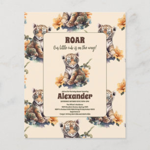 Budget Safari Dier Oerwoud Tijger Baby shower Flyer