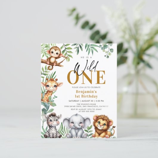 Budget Safari Wild One Animals 1e verjaardag Uitno (Staand voorkant)