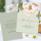 BUDGET Sage & Blush Floral Weddenschap Hartelijk d Notitiekaartje