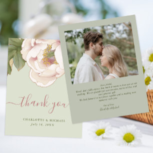 Budget Sage en Blush Floral Foto Hartelijk dank Flyer