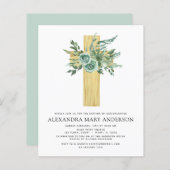 Budget Sage Eucalyptus Baptism Greenery Invitation (Voorkant / Achterkant)
