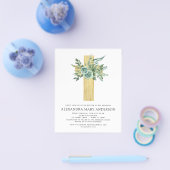 Budget Sage Eucalyptus Baptism Greenery Invitation Flyer (Enkel)