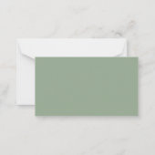 BUDGET Sage Eucalyptus Greenery RSVP Weddenschap Notitiekaartje (Achterkant)