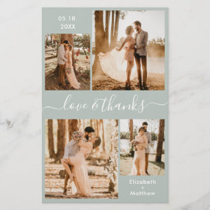 Budget Sage Green Collage Weddenschap Bedankt Flye Flyer