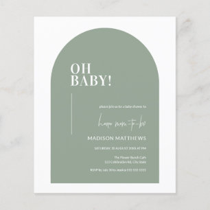 Budget Sage Green Minimale Arch Oh Baby shower