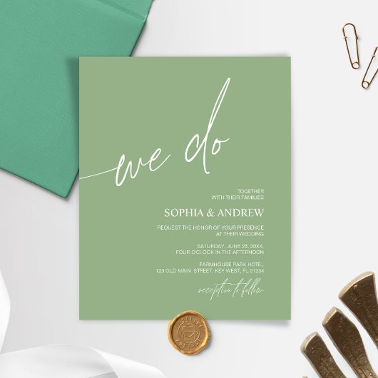 Budget Sage Green Minimalist Wedding