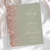 Budget Sage Green Roos Gold Glitter Weddenschap