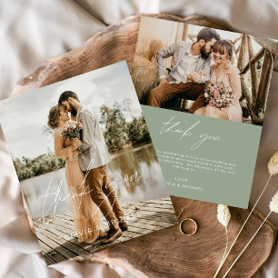 Budget Sage Green Wedding 2 foto's Dank u kaarten