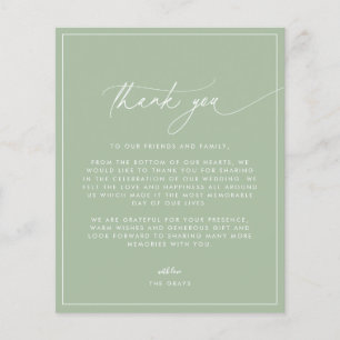 Budget Sage Green Wedding Hartelijk dank Flyer