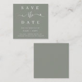 BUDGET Sage Green Wedding Save the Date Invitation Notitiekaartje (Voorkant / Achterkant)