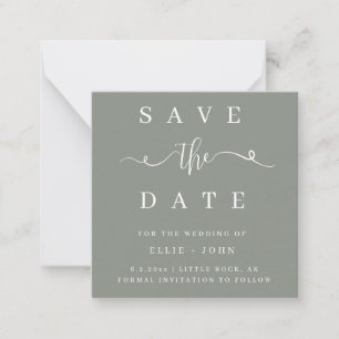 BUDGET Sage Green Wedding Save the Date Invitation Notitiekaartje