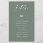 Budget Sage Green Wedding Seating Chart Table Card (Achterkant)