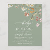 Budget Sage Green Wildflower Baby in Bloom Shower (Voorkant)
