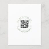 BUDGET Sage groene kalligrafie QR code bruiloft (Achterkant)