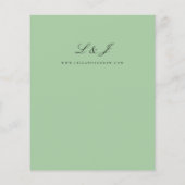 Budget Sage Mint Green Calligraphy Wedding (Achterkant)