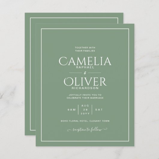 BUDGET Sage MONOCHROME Weddenschap (Voorkant / Achterkant)