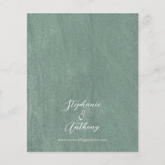 Budget Sage Wit Bloemen Bruiloft Uitnodiging (Achterkant)