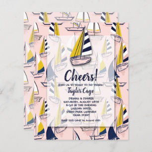 Budget Sailships Nautical Birthday Invitations