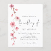 Budget Sakura Cherry Blossom Wedding Uitnodiging (Voorkant)