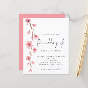 Budget Sakura Cherry Blossom Wedding Uitnodiging