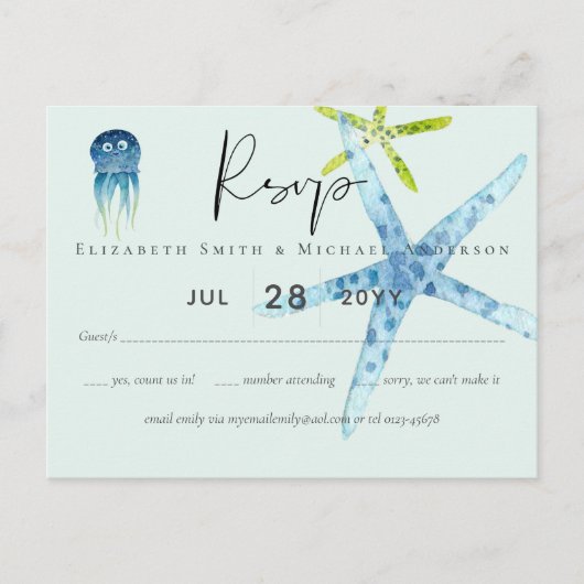 BUDGET Salife Beach Ocean Wedding Briefkaart (Voorkant)