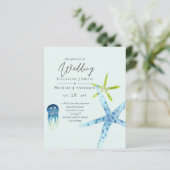 BUDGET Salife Beach Ocean Wedding Invitations (Staand voorkant)