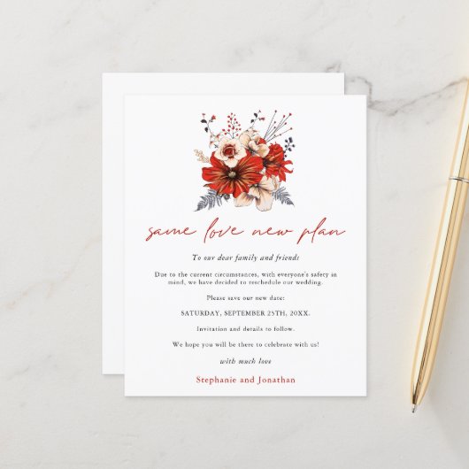Budget Same Love New Plan Wedding Save the Date (Voorkant / Achterkant in situ)