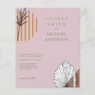BUDGET Samenvatting Roze Pampas Bruiloft Flyer