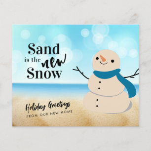 Budget Sandy Sneeuwman Strand Nieuw Adreskaart