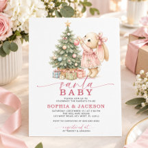 Budget Santa Baby Bunny Uitnodiging voor Baby Show